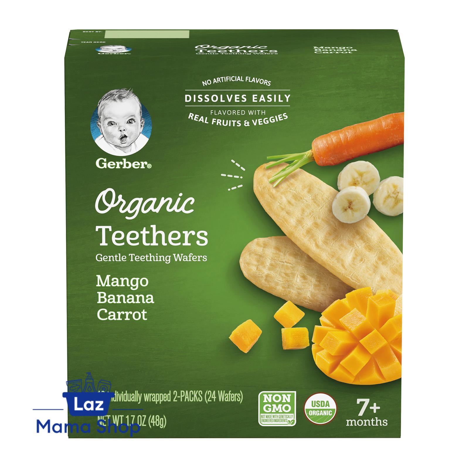 Gerber Organic Teethers - Mango Banana Carrot 48g Baby Snack (Laz Mama Shop)